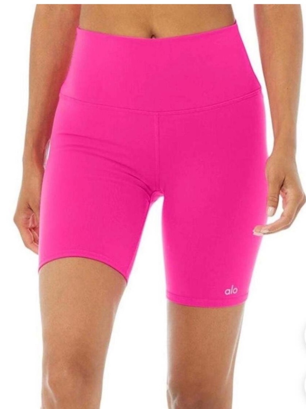 ALO Yoga Women's Pink 7" High-Waist Biker Short AirBrush XS